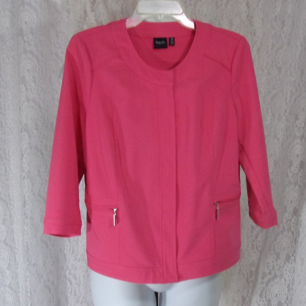 Rafaella Zip Front Jacket Dressy to Casual Salomon Pink Size L  NWOT